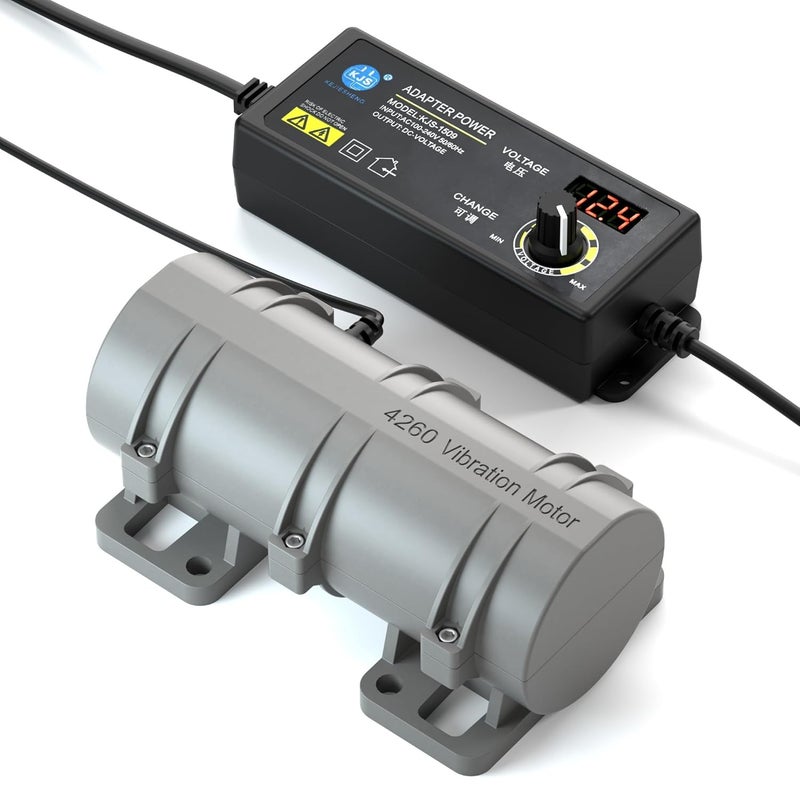 VQP High Power 60W DC 12V Vibration Motor, 3800RPM Vibrating Motor, 4260 Brushed Electric Powerful Vibrator Motor, Adjustable Power Supply Mini Body for Electric Massage Chair Bed Sieve Shake Motor - Image 1